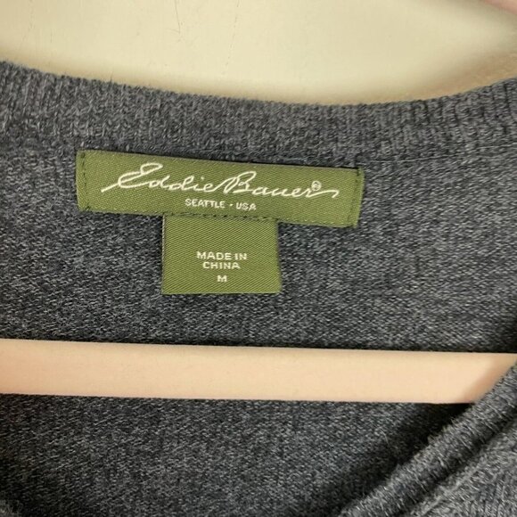 Eddie Bauer Blue Button Front Cardigan Round neck Woman’s Size Medium - Picture 3 of 6